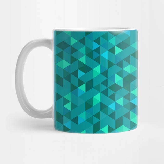 isometric teal triangles in hexagon by Studio DAVE